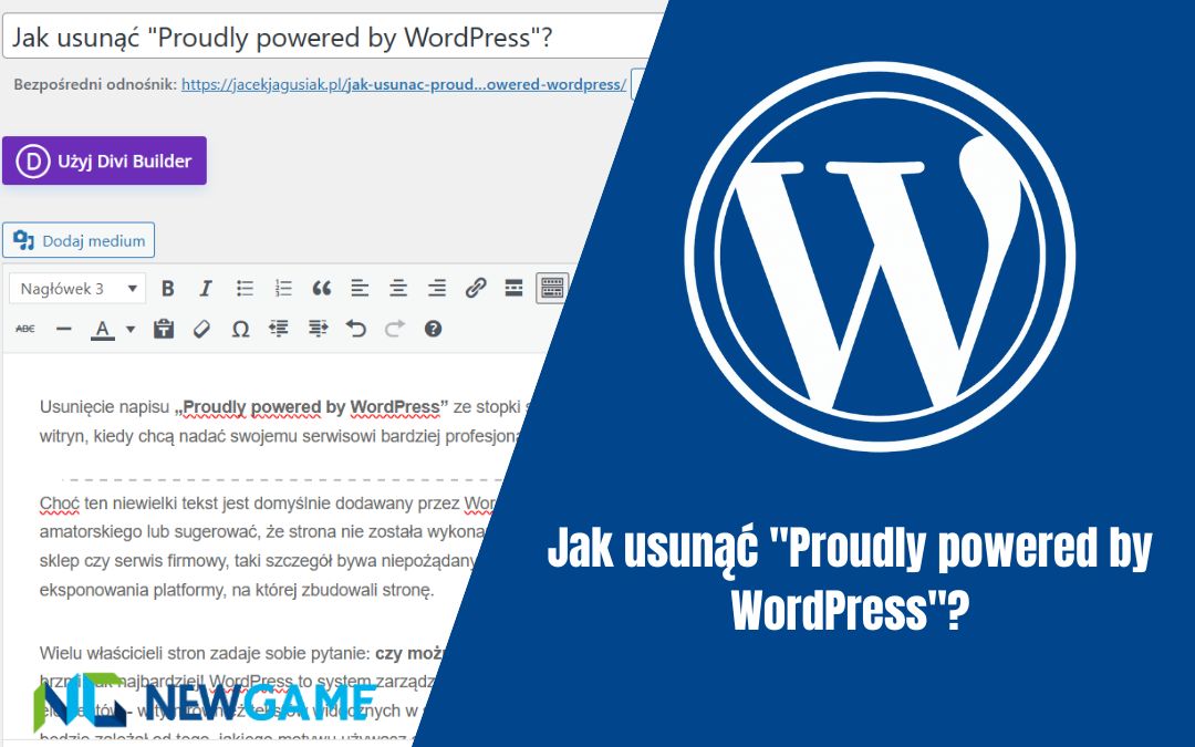 Jak usunąć „Proudly powered by WordPress”?